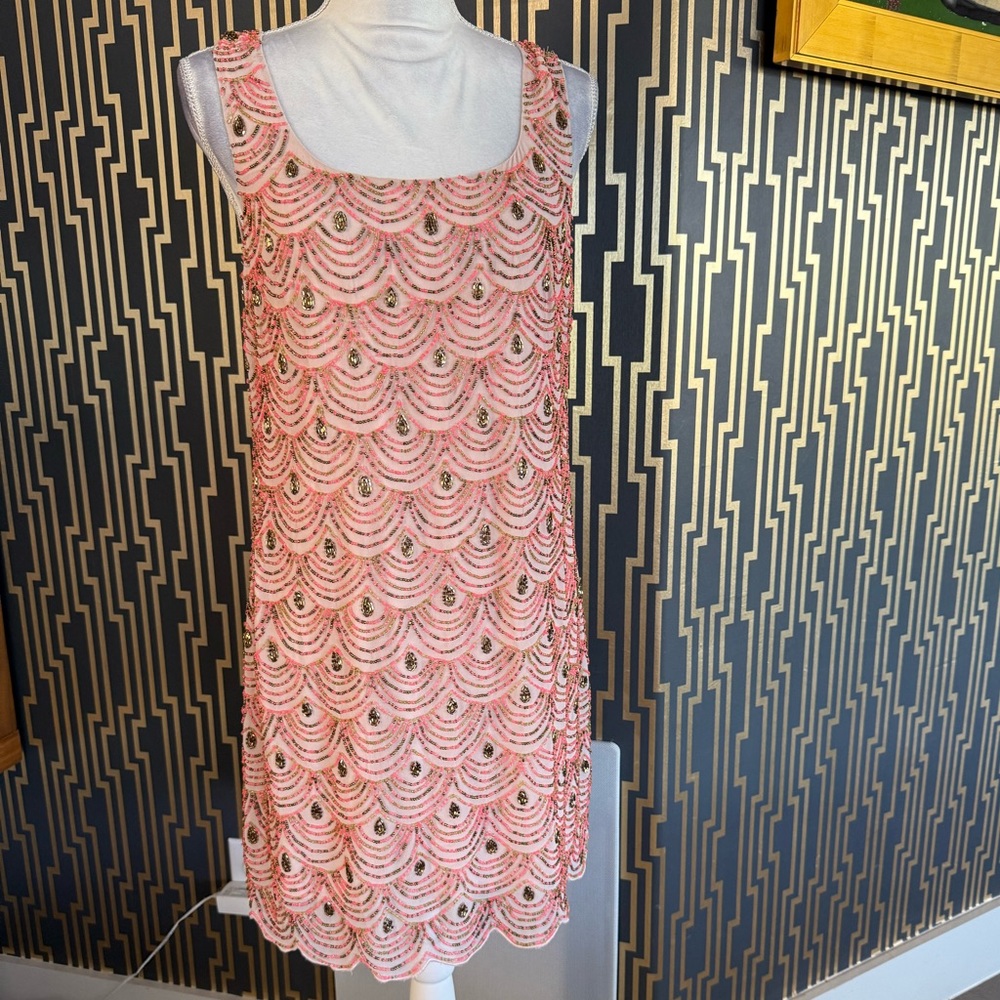 NWT Moulinette Soeurs Pink Beaded Sleeveless Dress